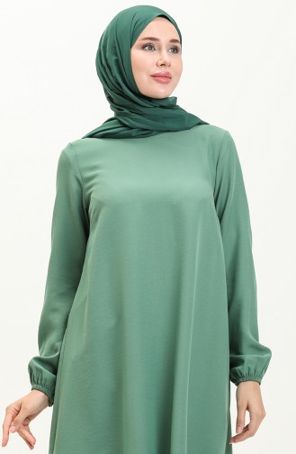 Asimetrik Viskon Tunik 1211-04 Çağla Yeşili
