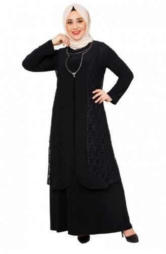 Dunkelblau Hijab Kleider 4123MZ.LCV