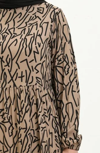 Robe Viscose Motif Zèbre 0103-02 Vison 0103-02