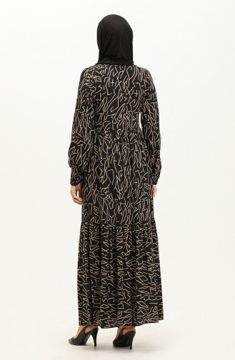 Viscose Zebra Print Dress 0103-03 Black 0103-03