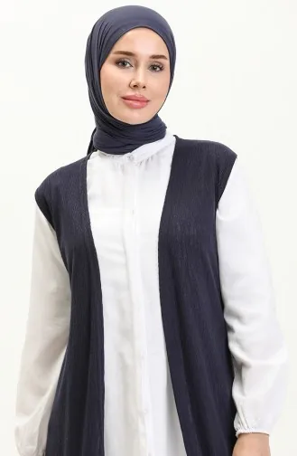 Schlichte Lange Weste 8629-01 Marineblau 8629-01
