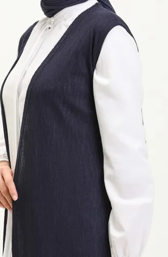 Schlichte Lange Weste 8629-01 Marineblau 8629-01