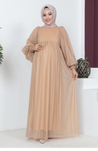 Gold Hijab Evening Dress 14646