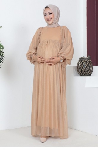 Gold Hijab Evening Dress 14646