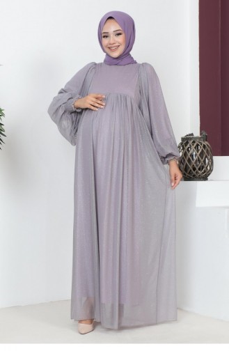 Gray Hijab Evening Dress 14648