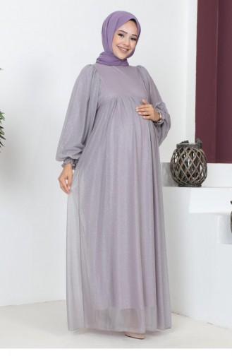 Gray Hijab Evening Dress 14648