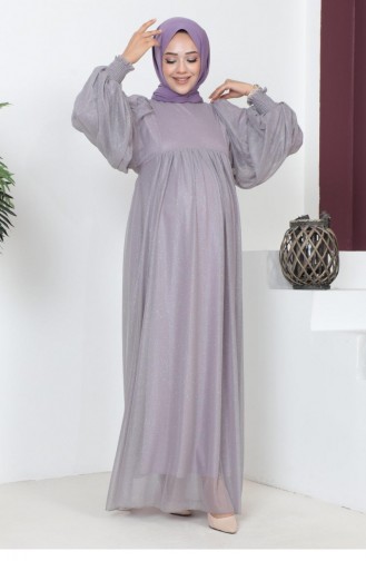 Gray Hijab Evening Dress 14648