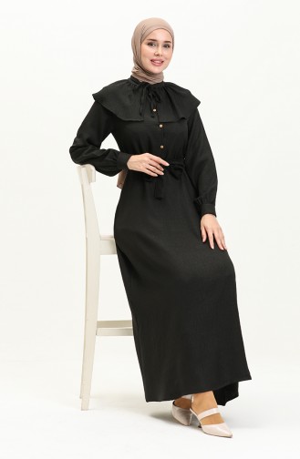 Gürtelkleid 0104-03 Schwarz 0104-03