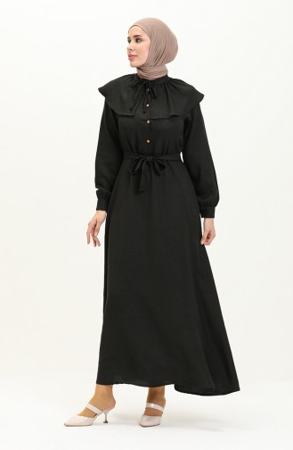 Gürtelkleid 0104-03 Schwarz 0104-03