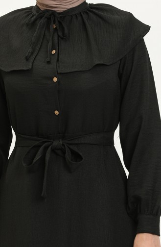 Gürtelkleid 0104-03 Schwarz 0104-03