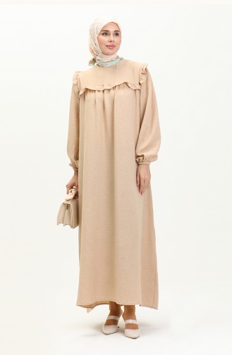 فستان مطاط الأكمام 0110-01 بيج 0110-01