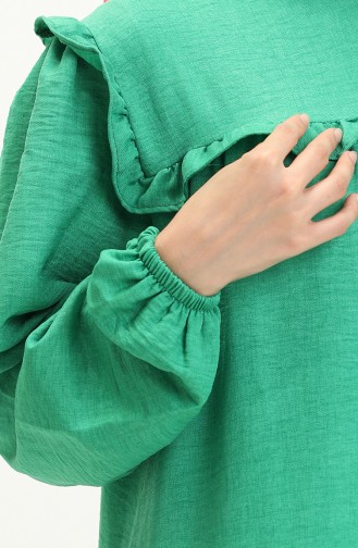 فستان مطاط الأكمام 0110-03 أخضر 0110-03