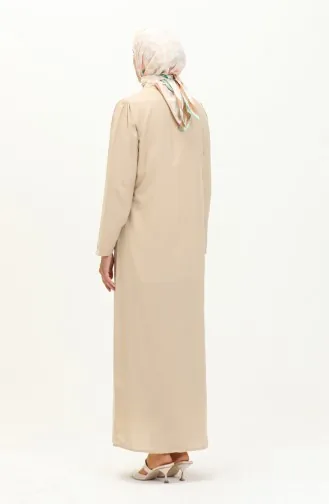 Robe Boutonnée Col Noué 5111-01 Beige 5111-01