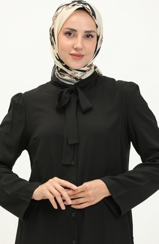 Robe Boutonnées col Nœud 5111-02 Noir 5111-02