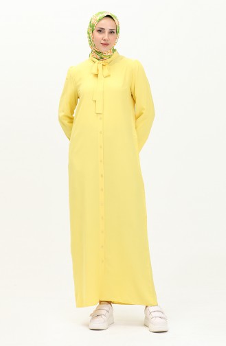 Tie Collar Buttoned Dress 5111-04 Yellow 5111-04