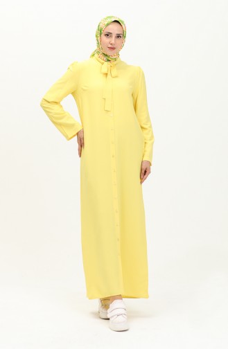 Tie Collar Buttoned Dress 5111-04 Yellow 5111-04