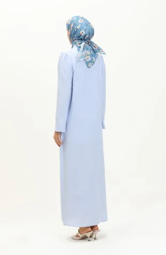 Geknöpftes Kleid Mit Bindekragen 5111-05 Blau 5111-05