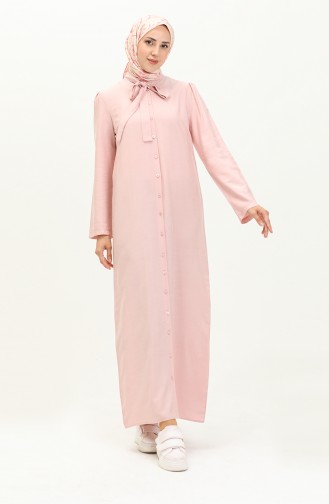 Tie Collar Buttoned Dress 5111-07 Pink 5111-07