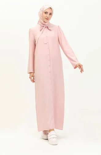Robe Boutonnée Col Noué 5111-07 Rose 5111-07
