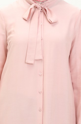 Tie Collar Buttoned Dress 5111-07 Pink 5111-07
