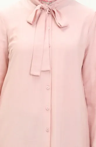 Robe Boutonnée Col Noué 5111-07 Rose 5111-07