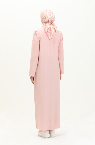 Geknöpftes Kleid mit Krawattenkragen 5111-07 Rosa 5111-07