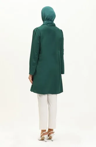 Tunique Viscose Boutonnée Col Cravate 5113-04 Vert Emeraude 5113-04