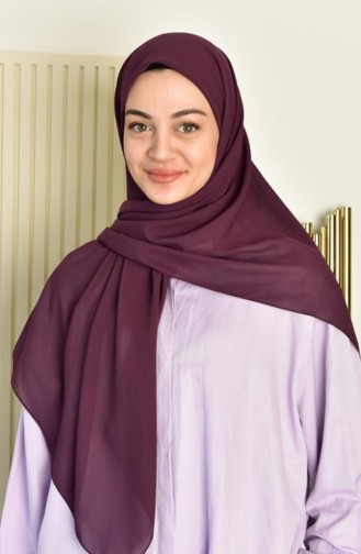 Büyük Boy Krep Şifon Eşarp 110 Cm Mor Krpşfn00 028