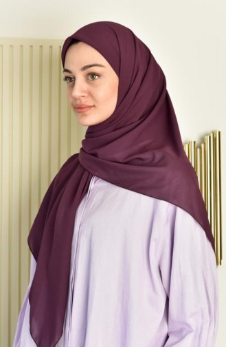 Büyük Boy Krep Şifon Eşarp 110 Cm Mor Krpşfn00 028