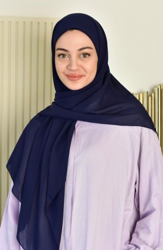 Büyük Boy Krep Şifon Eşarp 110 Cm Lacivert Krpşfn00 002