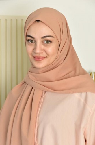 Büyük Boy Krep Şifon Eşarp 110 Cm Somon Krpşfn00 042