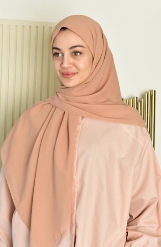 Büyük Boy Krep Şifon Eşarp 110 Cm Somon Krpşfn00 042