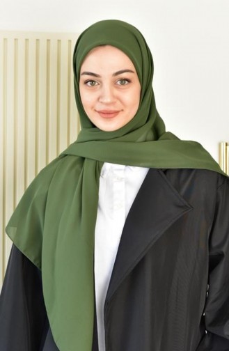 Büyük Boy Krep Şifon Eşarp 110 Cm Haki Krpşfn00 004
