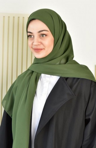 Büyük Boy Krep Şifon Eşarp 110 Cm Haki Krpşfn00 004