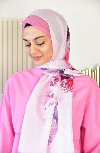 Alize Çiçek Desenli Şal Pembe Alzdbç00 0242