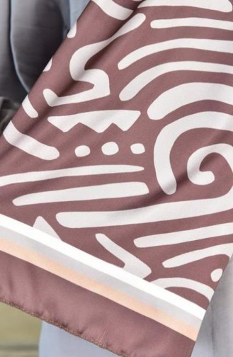 Rayon Dijital Baskı Dinamik Desen Şal Acı Kahve Rayondınamık00 032