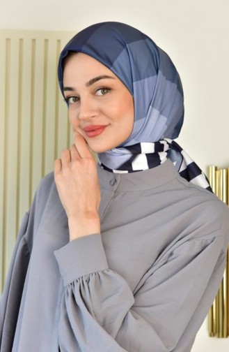 İpeksi Twill Renkli Eşarp Mavi Twıllrenklı00 064