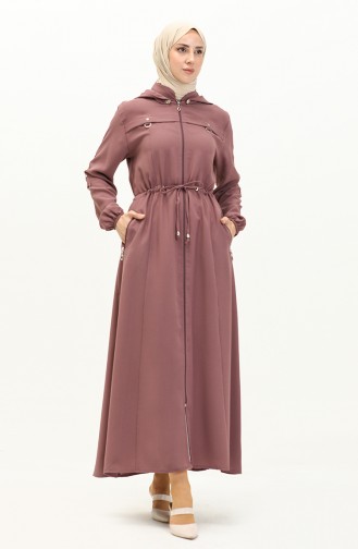 Abaya mit Kapuze und Kordelzug 61346-02 Rose 61346-02