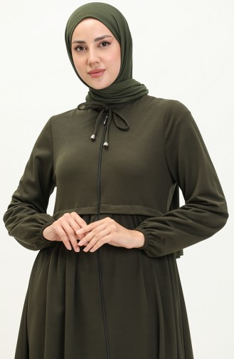 Abaya mit Reißverschluss 0569-03 Khaki 0569-03