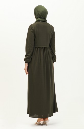 Abaya mit Reißverschluss 0569-03 Khaki 0569-03