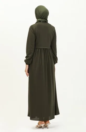 Fermuarlı Ferace 0569-03 Haki