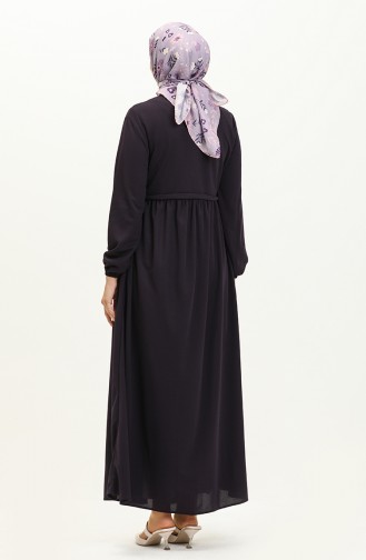 Zippered Abaya 0569-04 Purple 0569-04