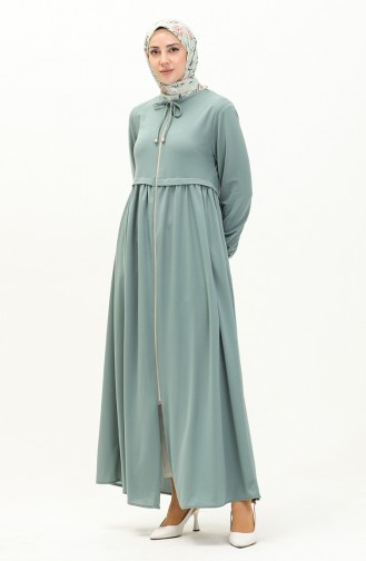 Zippered Abaya 0569-06 Mint Green 0569-06