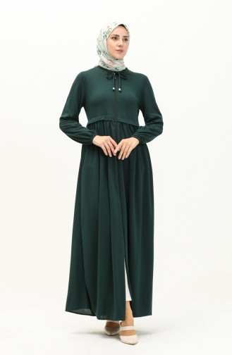 Zippered Abaya 0569-07 Emerald Green 0569-07