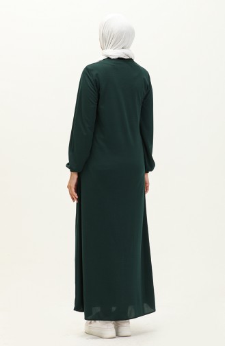 Abaya mit Reißverschlusstasche 6666-05 Smaragdgrün 6666-05