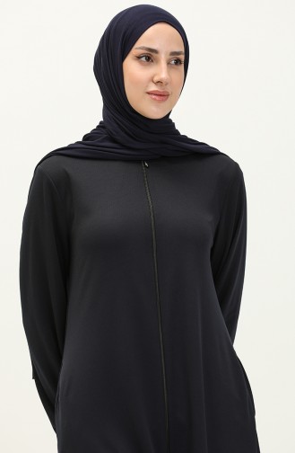 Abaya mit Reißverschlusstasche 6666-07 Marineblau 6666-07