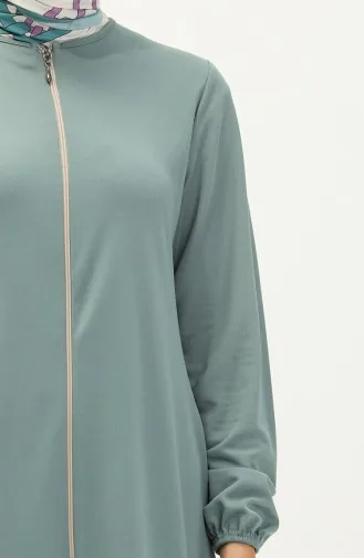 Abaya à Fermeture 6666-09 Vert Menthe 6666-09