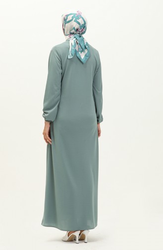 Zippered Pocket Abaya 6666-09 Mint Green 6666-09