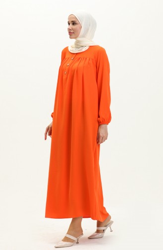 Buttoned Yoke Dress 1001-02 Orange 1001-02