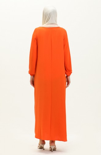 Buttoned Yoke Dress 1001-02 Orange 1001-02